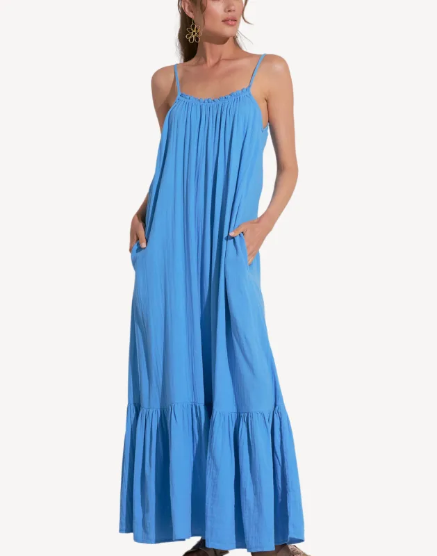 Double Gauze Ruffle Maxi Dress sold by swimco