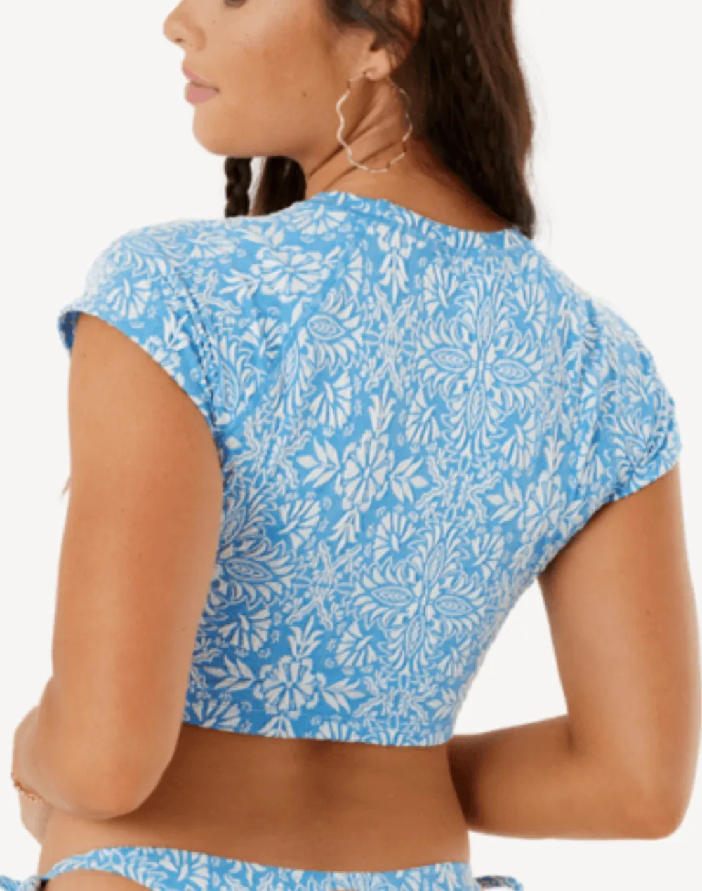 Tile Tranquility Crop Short Sleeve Bikini Top sold by swimco product image thumbnail 2