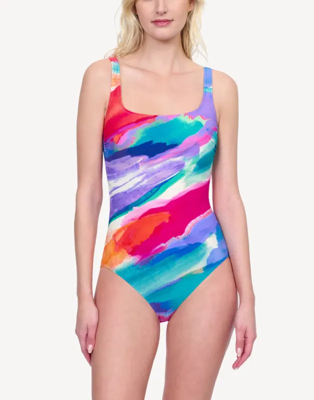 Palma Mallorca Square Neck One Piece Swimsuit sold by swimco