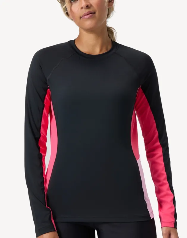 Women's Colourblock UPF 50 Long Sleeve Swim Shirt sold by swimco