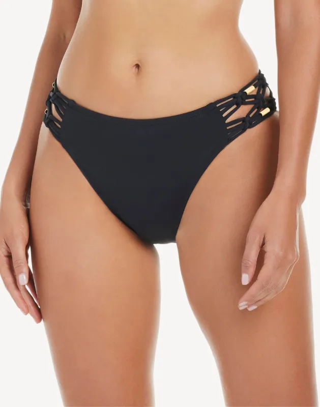 La Cote D'Azur Macrame Ring Side Bikini Bottom sold by swimco