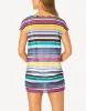 Barcode Stripe Mesh Tee Cover Up sold by swimco