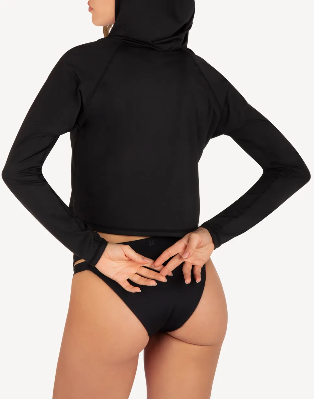Women's Oao Long Sleeve Cropped UPF 50 Hooded Swim Shirt sold by swimco product image thumbnail 2