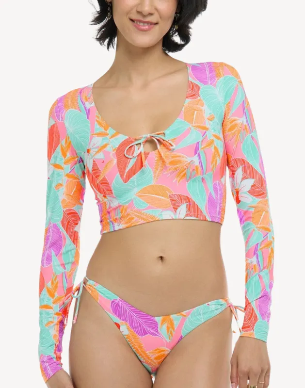Flora Aurora Long Sleeve Crop Bikini Top sold by swimco