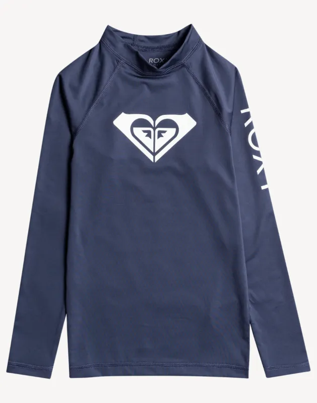 Girls Whole Hearted UPF 50 Long Sleeve Rashguard made by Roxy