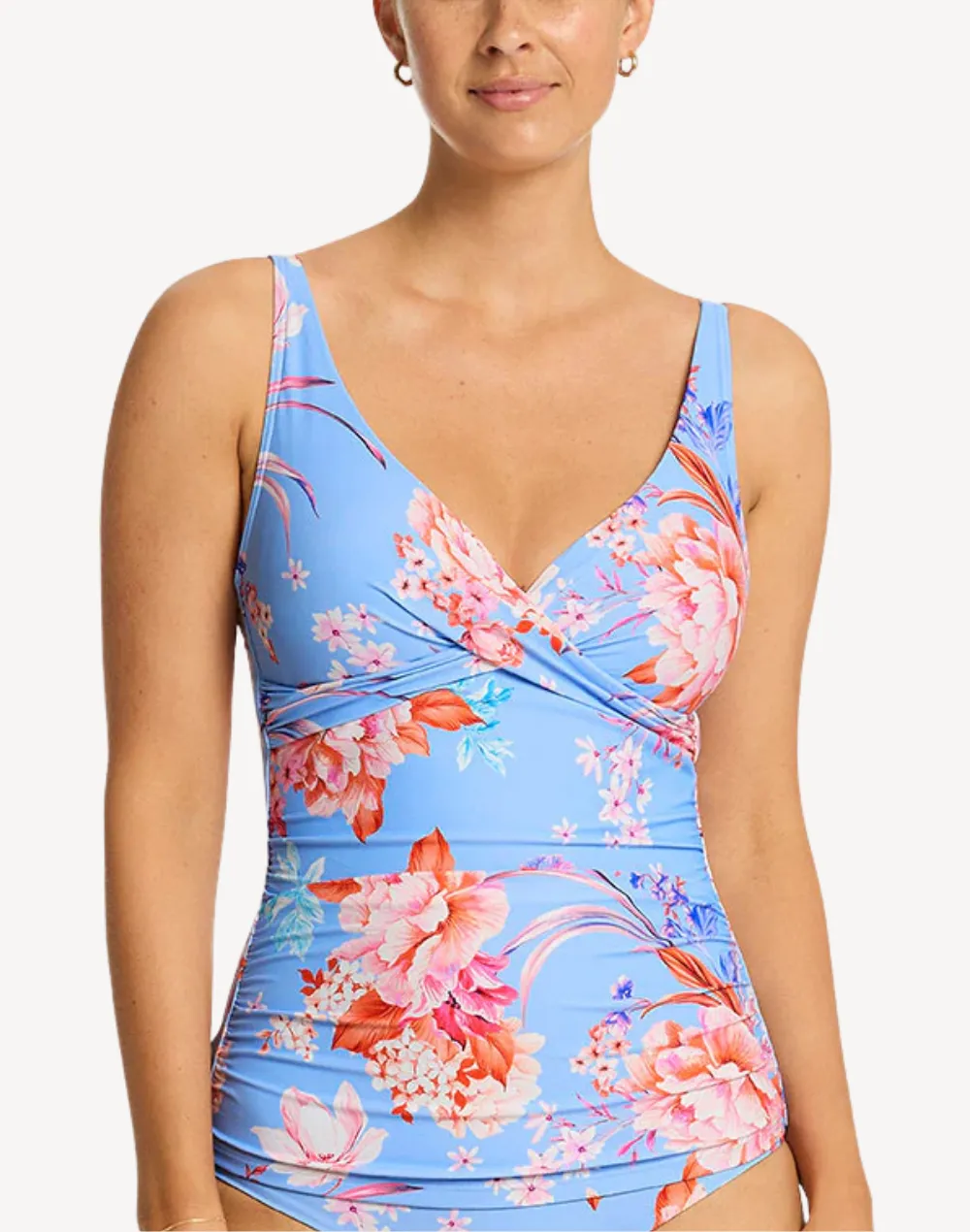 Indochine Cross Front Multifit Tankini Top sold by swimco