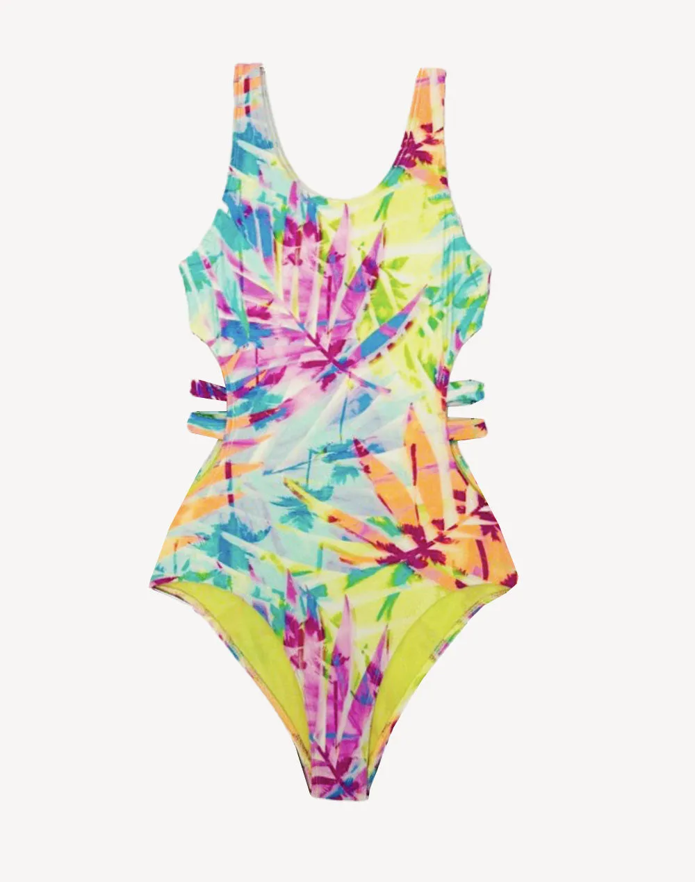 Girls Palm Hideaway One Piece With Sarong sold by swimco