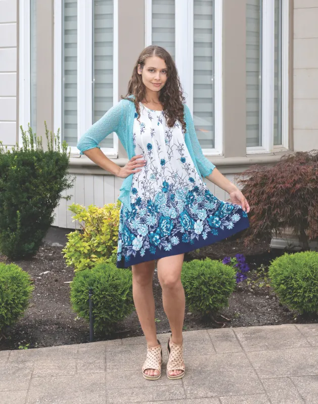 Pleated Floral Short Dress sold by swimco