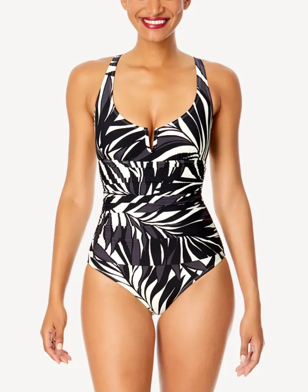 Palm Chic V Wire One Piece Swimsuit sold by swimco
