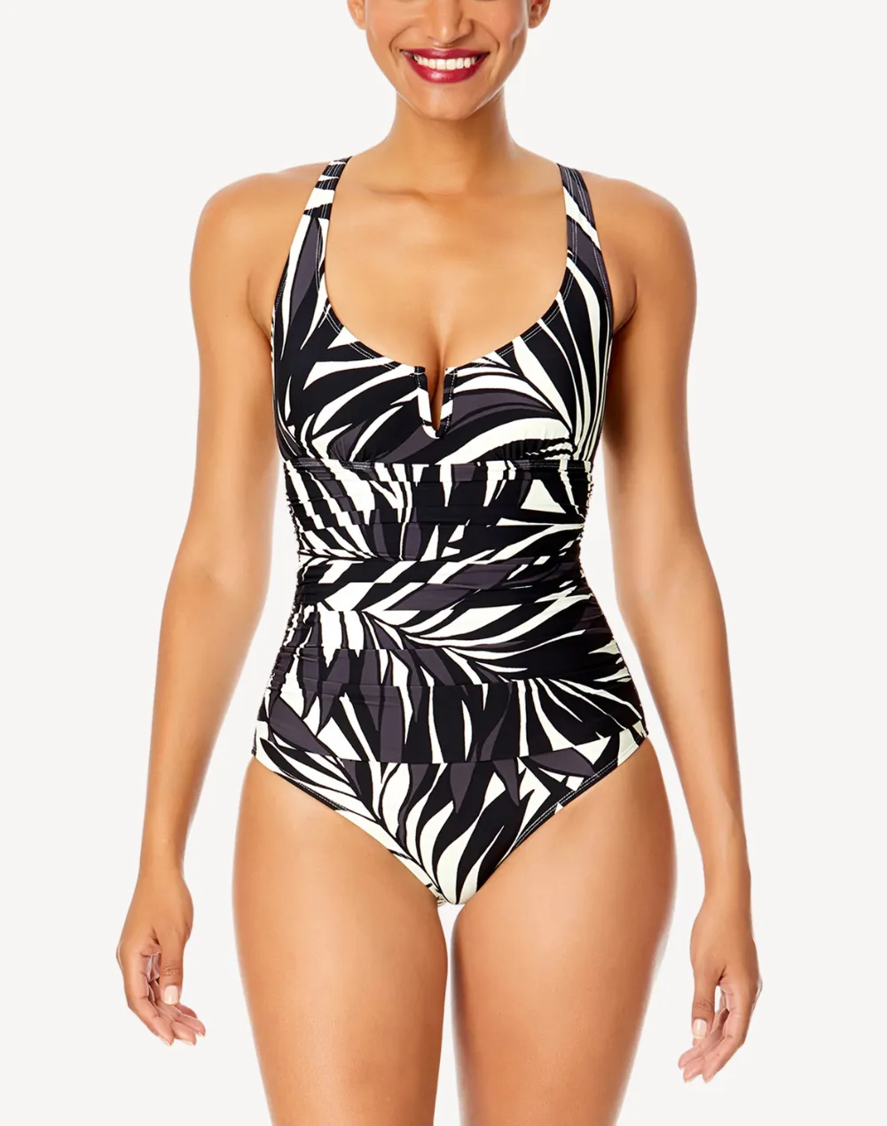 Palm Chic V Wire One Piece Swimsuit sold by swimco