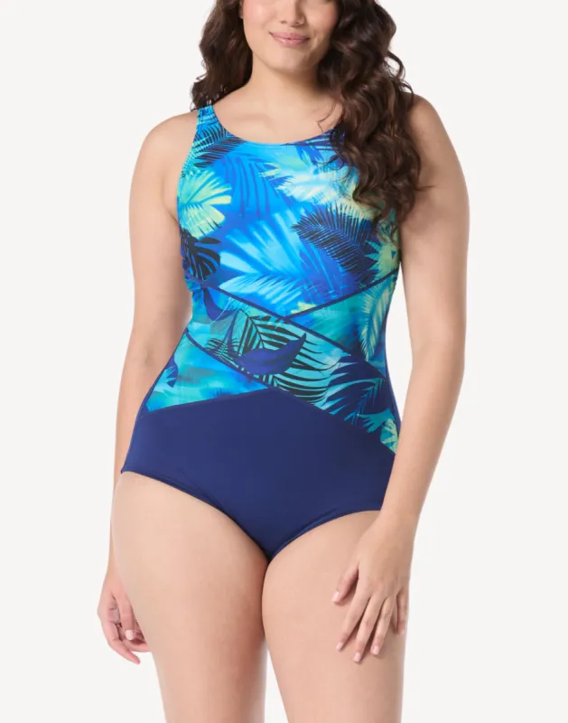 Tropic Oasis High Neck Polyester C Cup One Piece sold by swimco