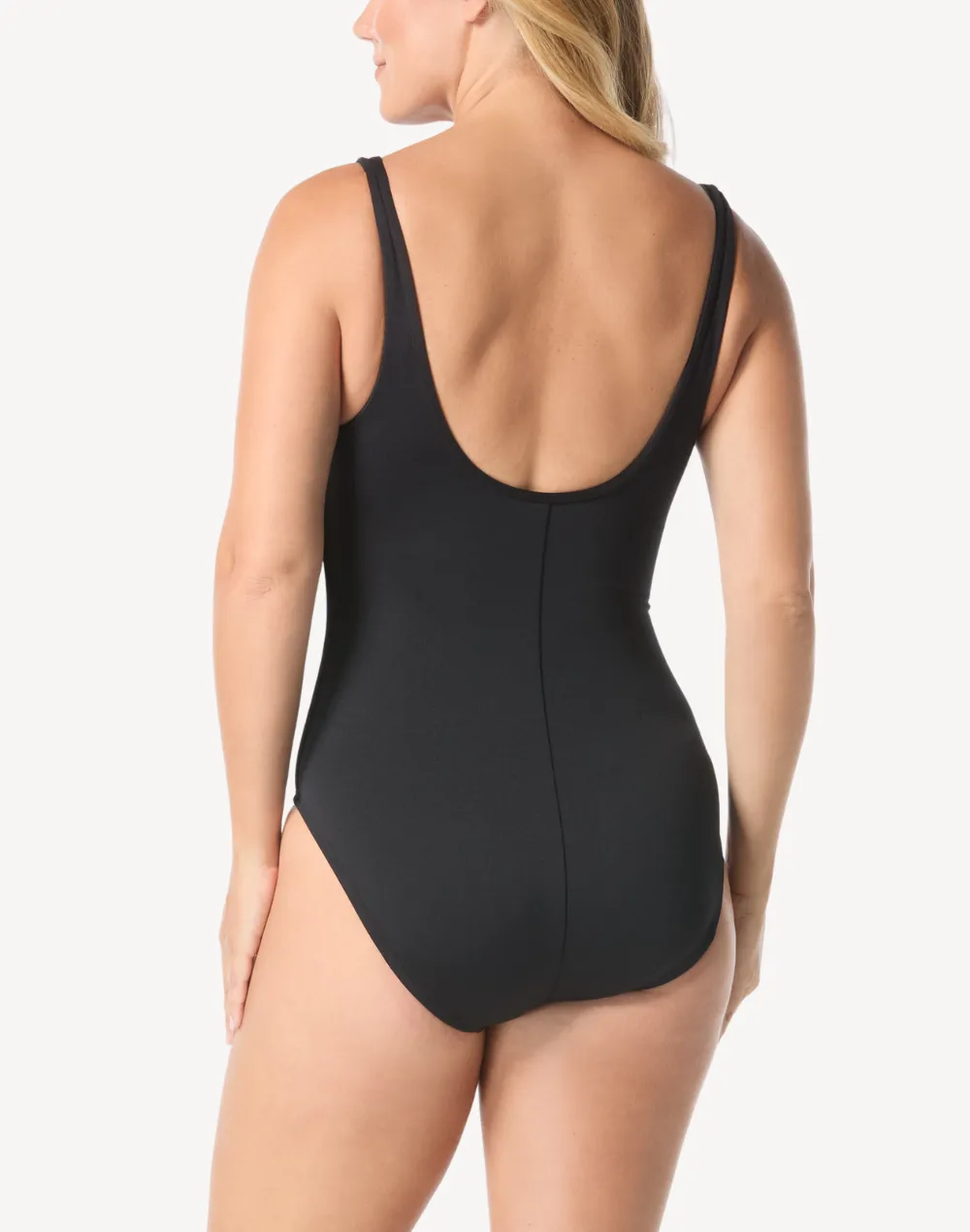 Cosmic Scoop Neck Zip Front Polyester One Piece Swimsuit sold by swimco product image thumbnail 2