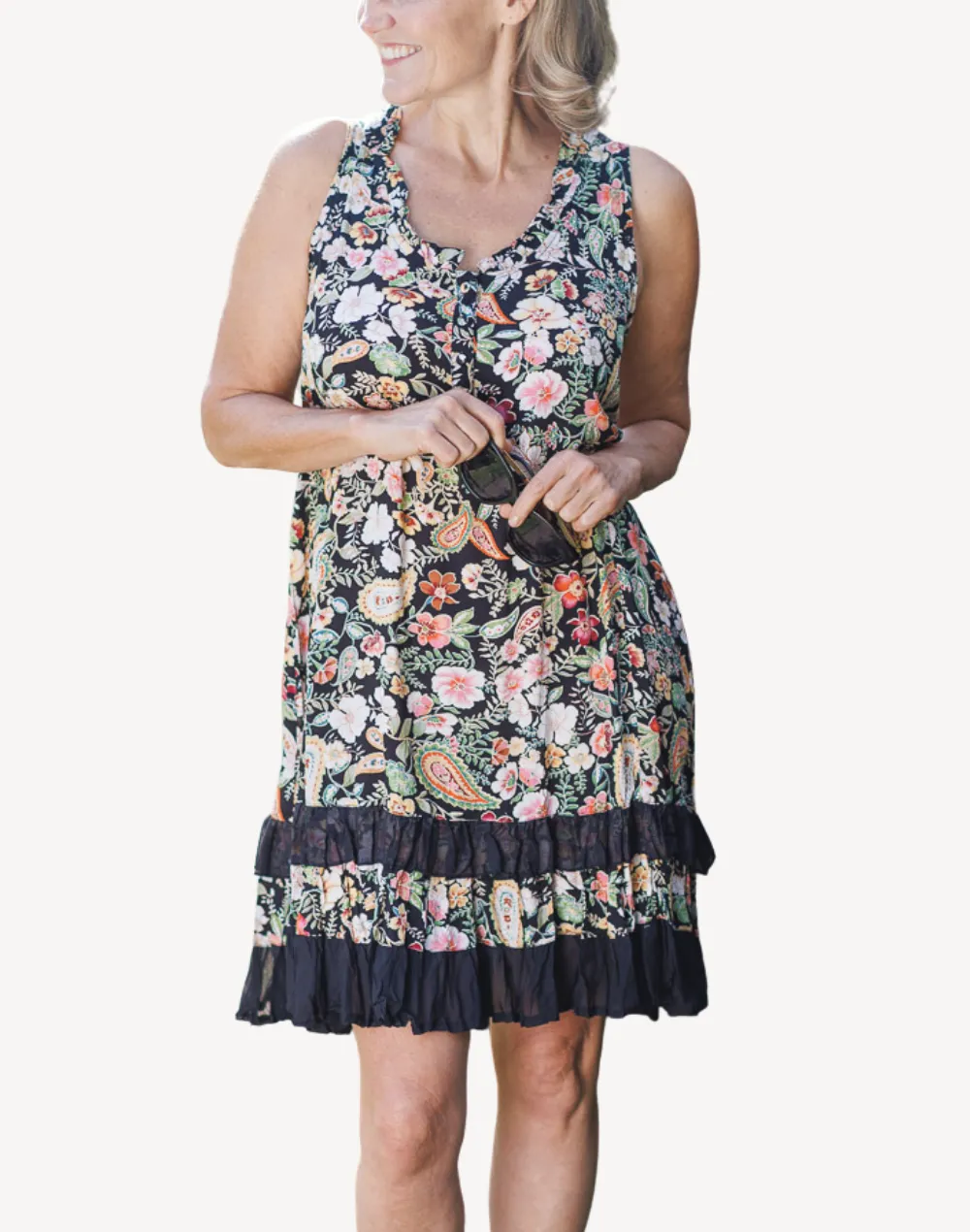 Paisley Crinkle Short Dress sold by swimco