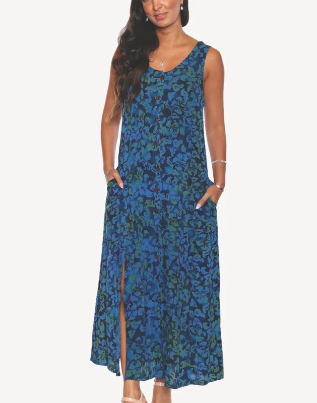 Floral Button Front Maxi Dress sold by swimco
