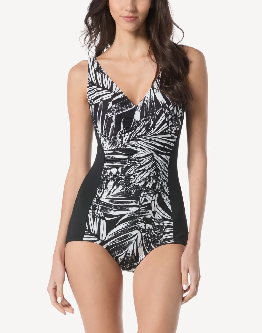 Palm Beach V Neck Polyester One Piece Swimsuit sold by swimco