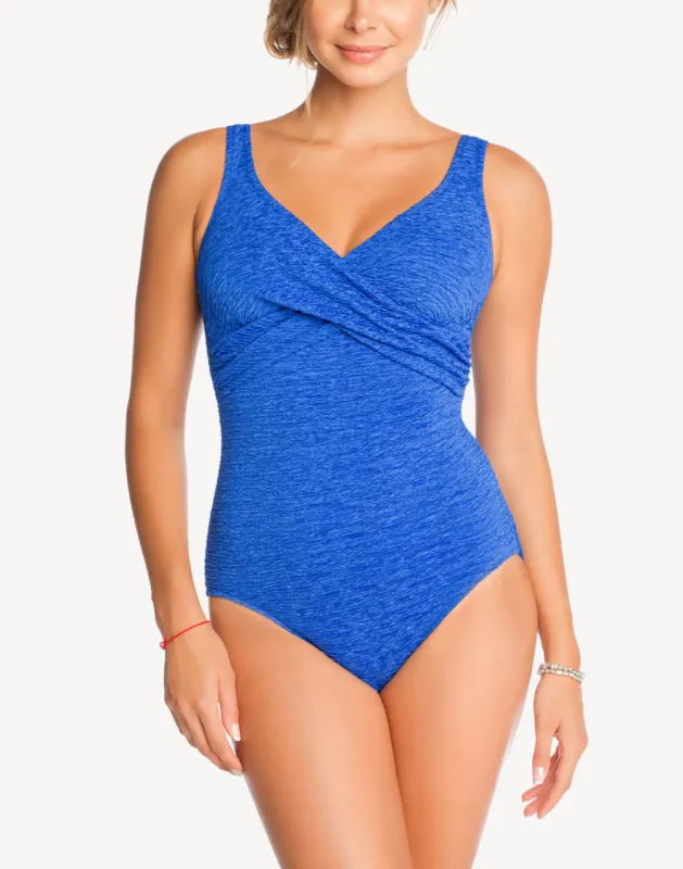 Krinkle Crossover One Piece Swimsuit sold by swimco
