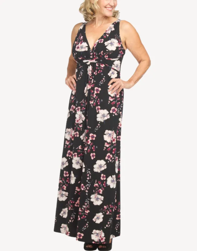 Pansy Floral Grecian Maxi Dress sold by swimco
