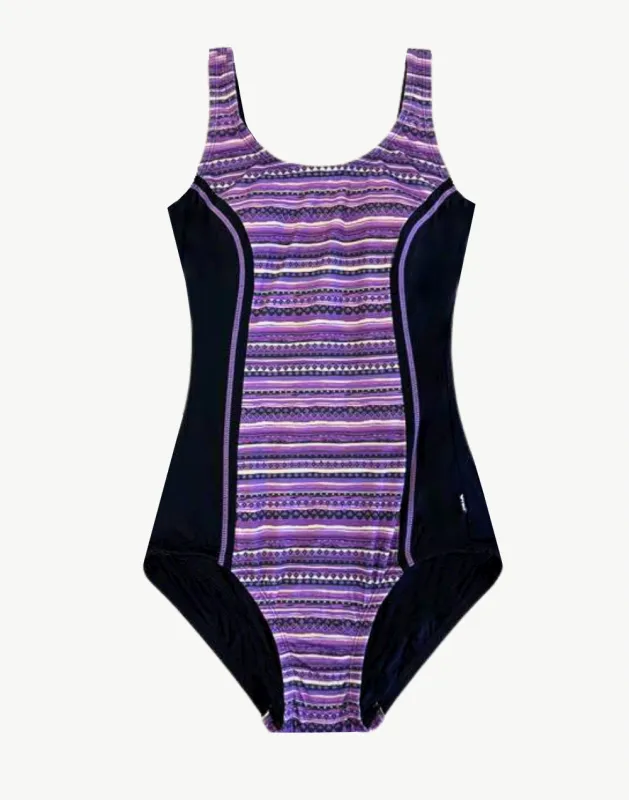 Aztec Front Panel Print One Piece Swimsuit sold by swimco