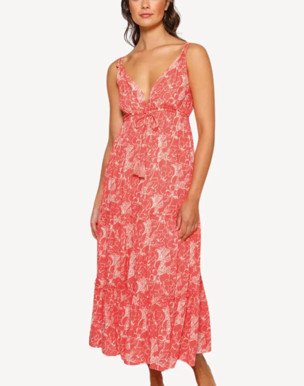 Bloom Tiered Midi Dress sold by swimco