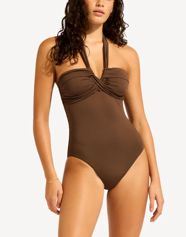 Collective Halter Bandeau One Piece Swimsuit sold by swimco