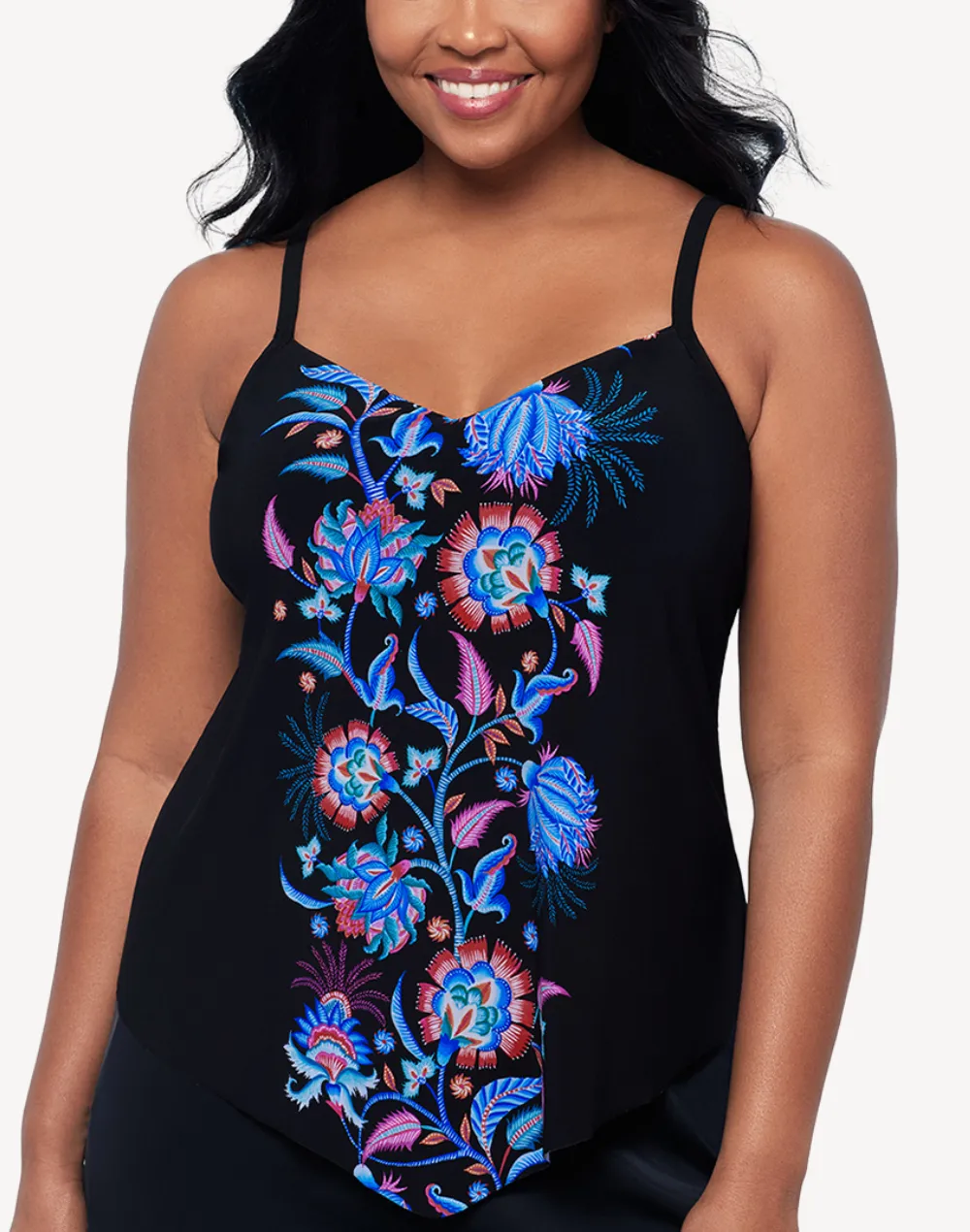 Whimsical Vines Hank Tankini Top sold by swimco