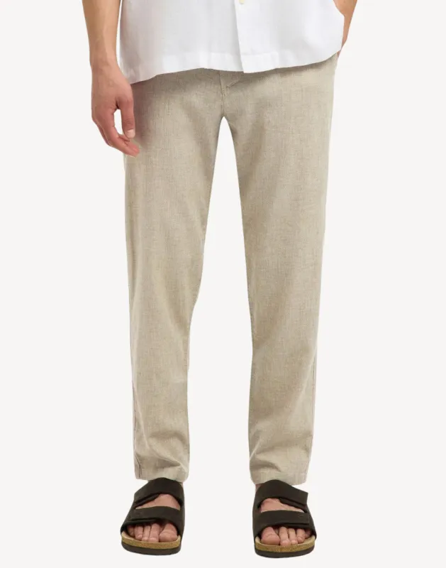 Brody Tapered Linen Blend Trousers made by Selected