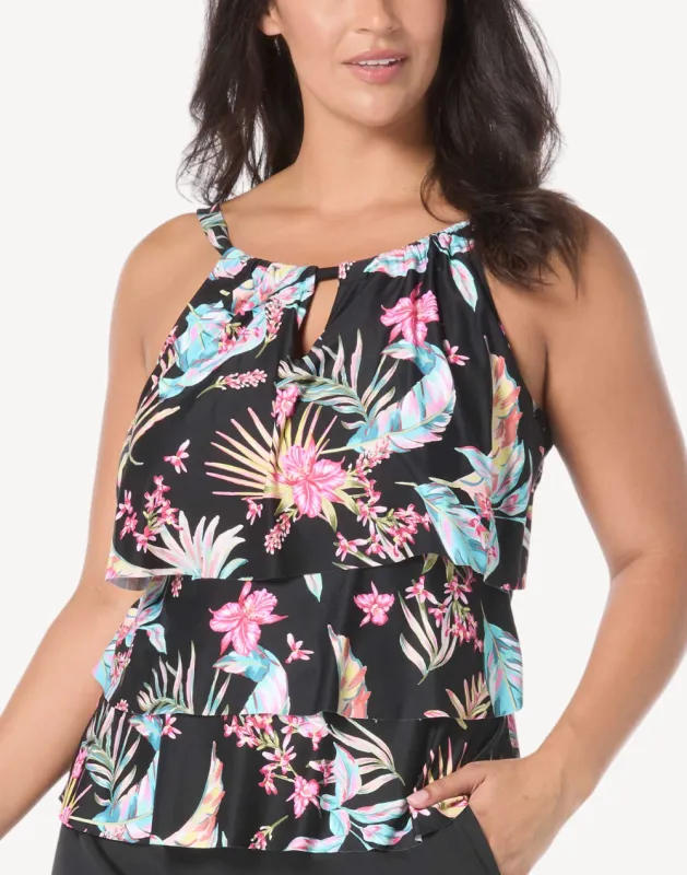 Endless Summer Plus Size Jaclyn High Neck Tankini Top sold by swimco