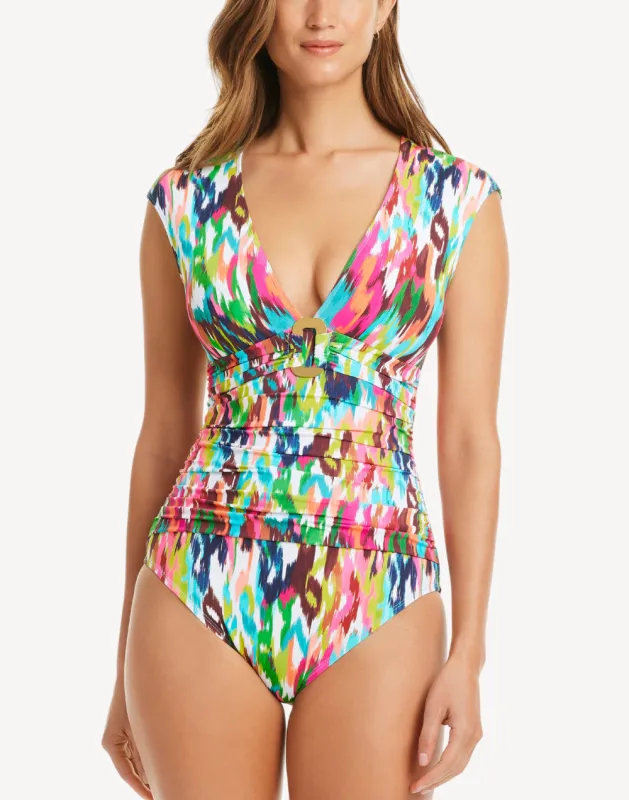 Keep It Moving Cap Sleeve One Piece Siwmsuit sold by swimco