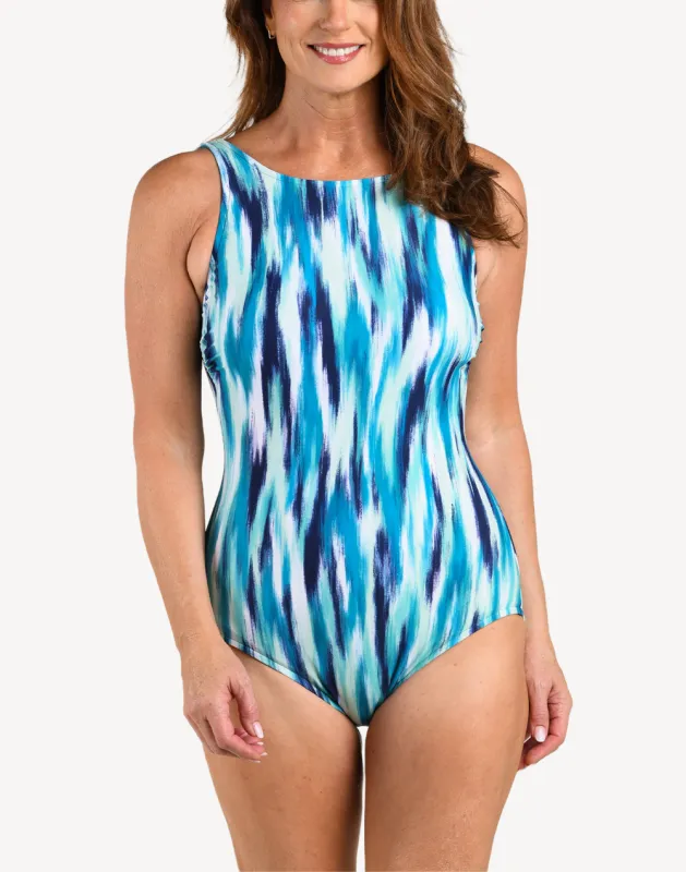 Crystal Reflections High Neck One Piece Swimsuit sold by swimco