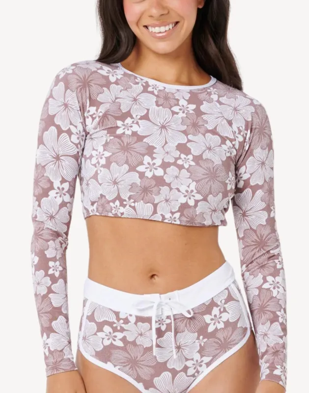 Aloha State Crop Long Sleeve Bikini Top sold by swimco