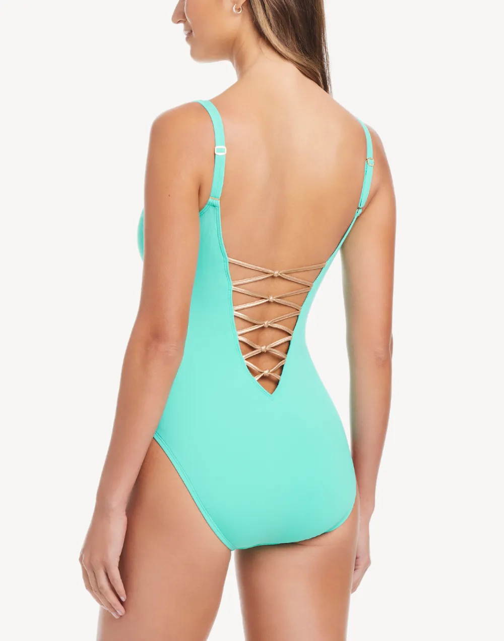 Let's Get Knotty High Lace Down One Piece Swimsuit sold by swimco product image thumbnail 2