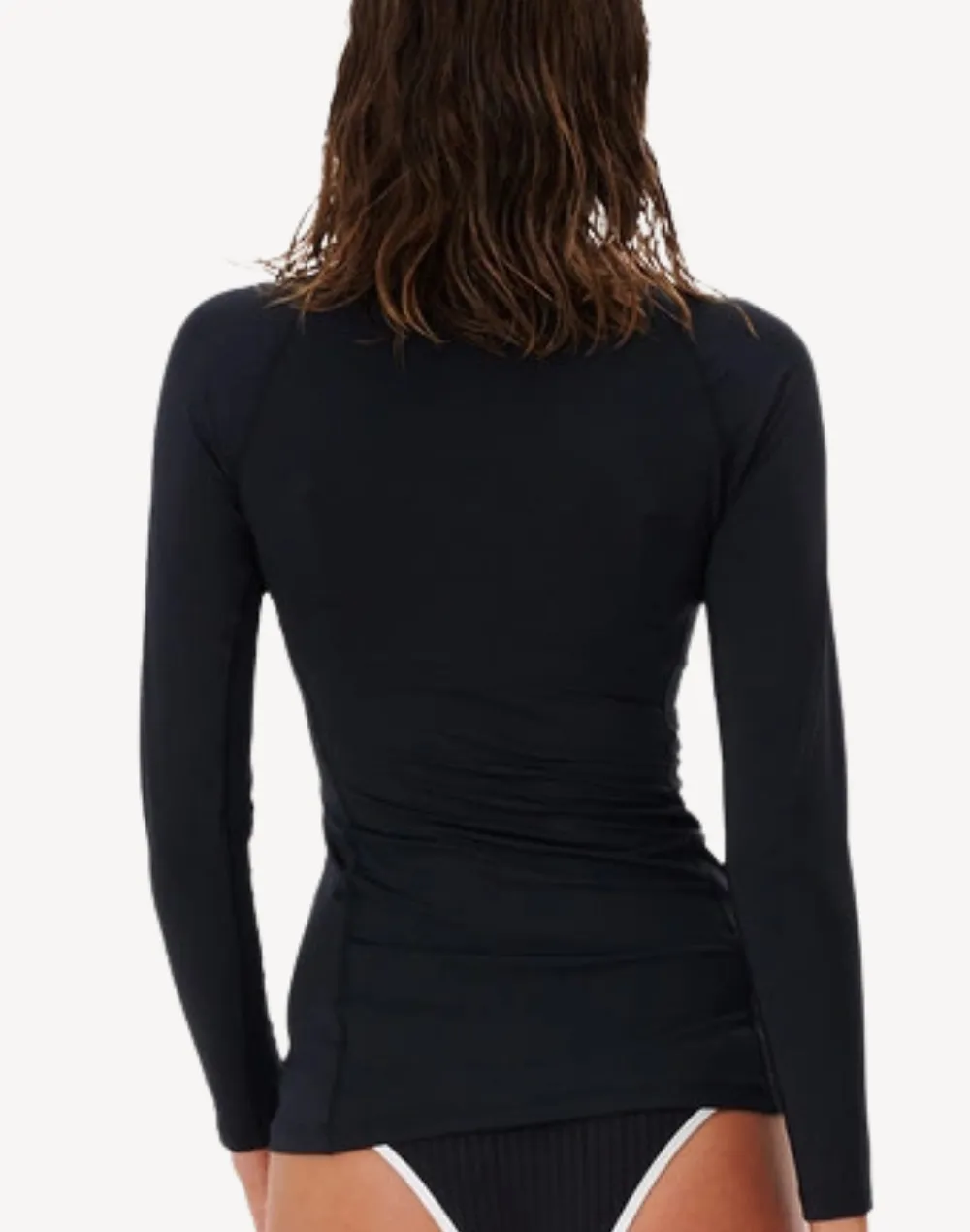Women's Classic Surf UPF 50 Long Sleeve Zip Front Rashguard sold by swimco product image thumbnail 2