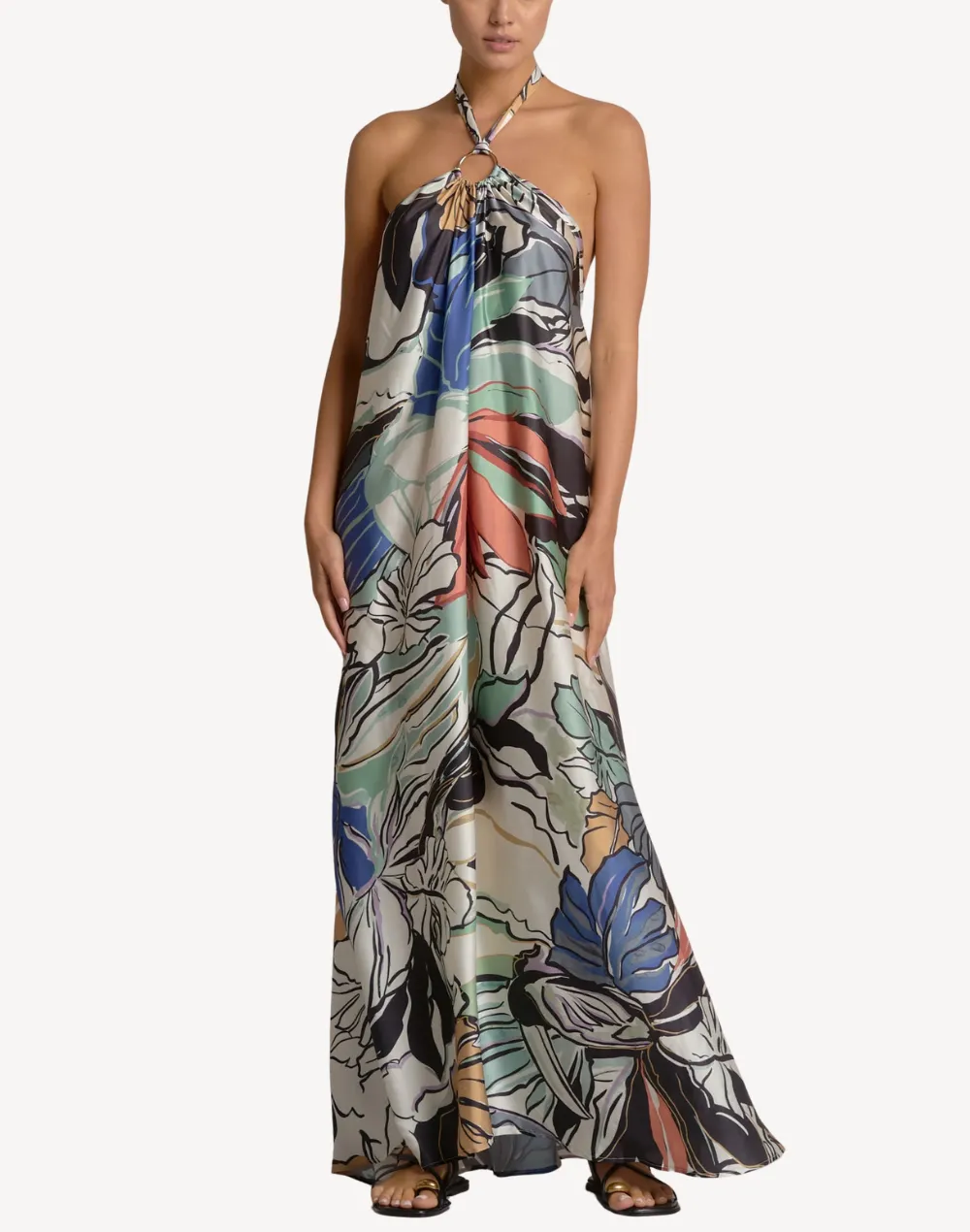 Botanical Halter Maxi Dress sold by swimco