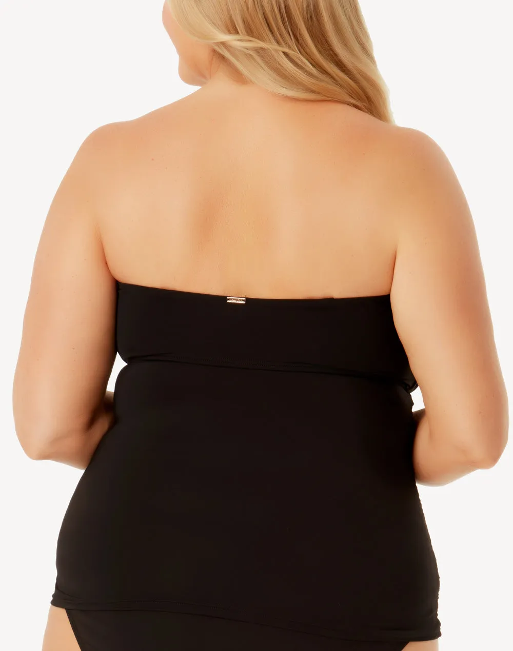 Live In Colour Twist Front Plus Size Shirred Bandeau Tankini Top sold by swimco product image thumbnail 2