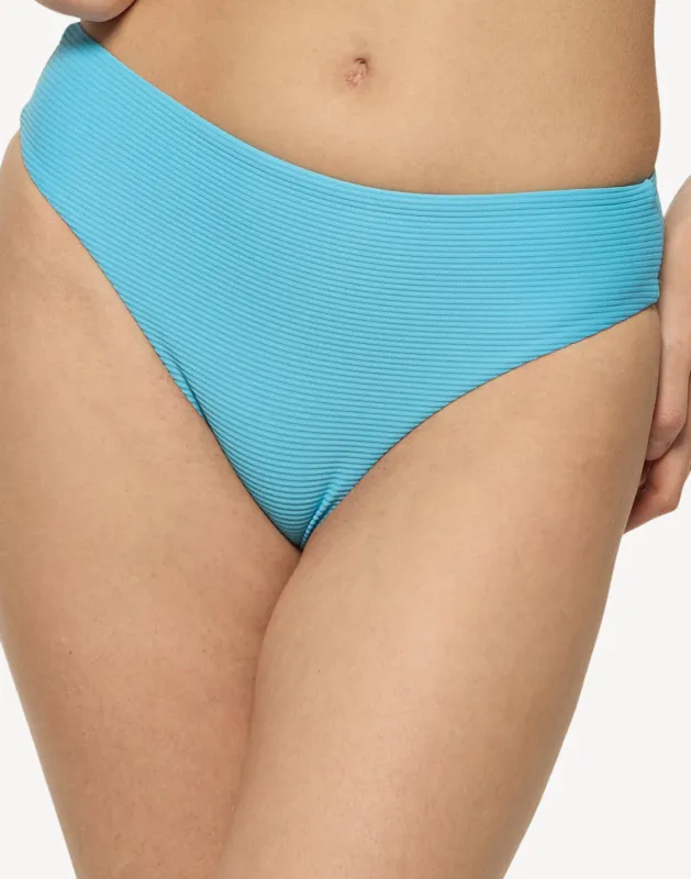 Contempo Rib High Waist Bikini Bottom made by swimco