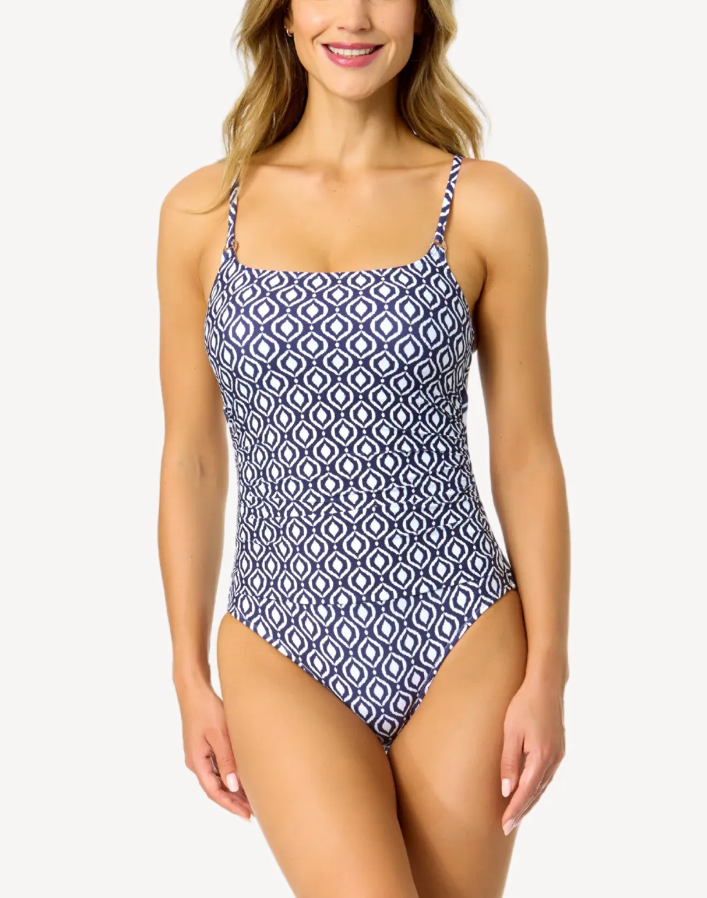 Azzura Geo Shirred Lingerie One Piece Swimsuit sold by swimco