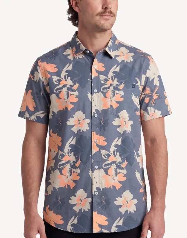 Blue Hibiscus Classic Short Sleeve Shirt sold by swimco