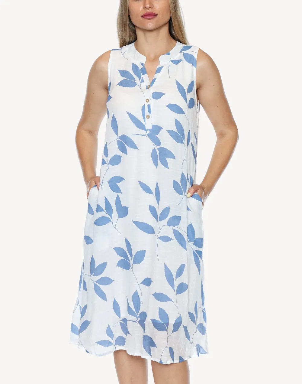 Leaves Henley Midi Dress sold by swimco