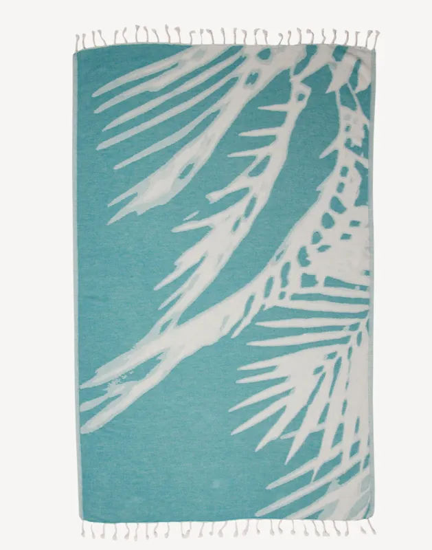The Somers Palm Turkish Towel made by Tofino Towel Co