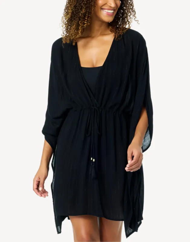 V Neck Drawstring Kimono Cover Up made by Anne Cole