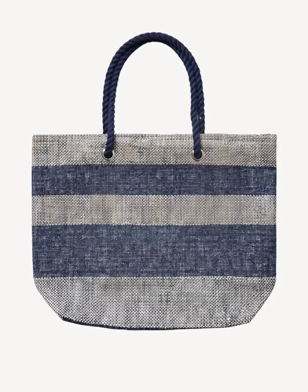 Vacation Mode Stripe Beach Bag made by swimco