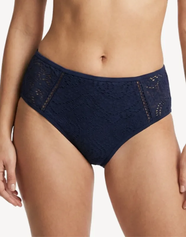 Infinity Lace Mid Rise Bikini Bottom made by swimco