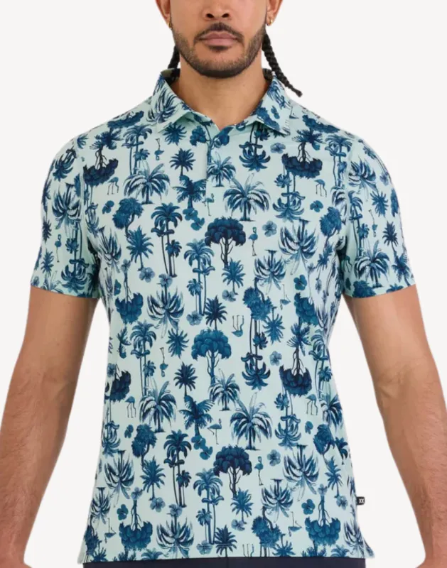 Palm Toile Droptemp All Day Cooling Polo made by SAXX