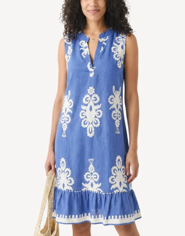 Ikat Look Henley Short Dress made by swimco