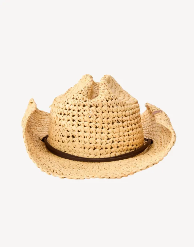 Women's Crushable Straw Cowgirl Hat made by Ripcurl