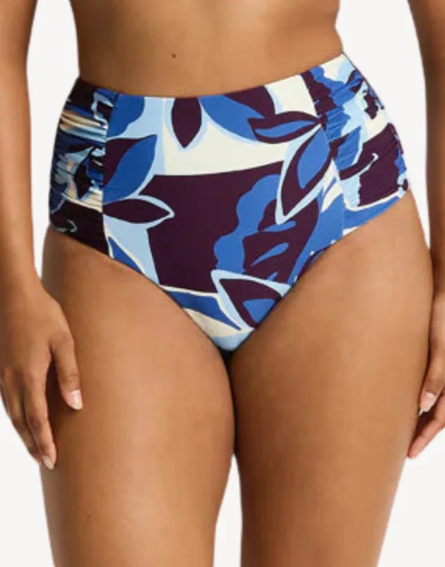 Rumba High Waist Gathered Side Bikini Bottom made by swimco