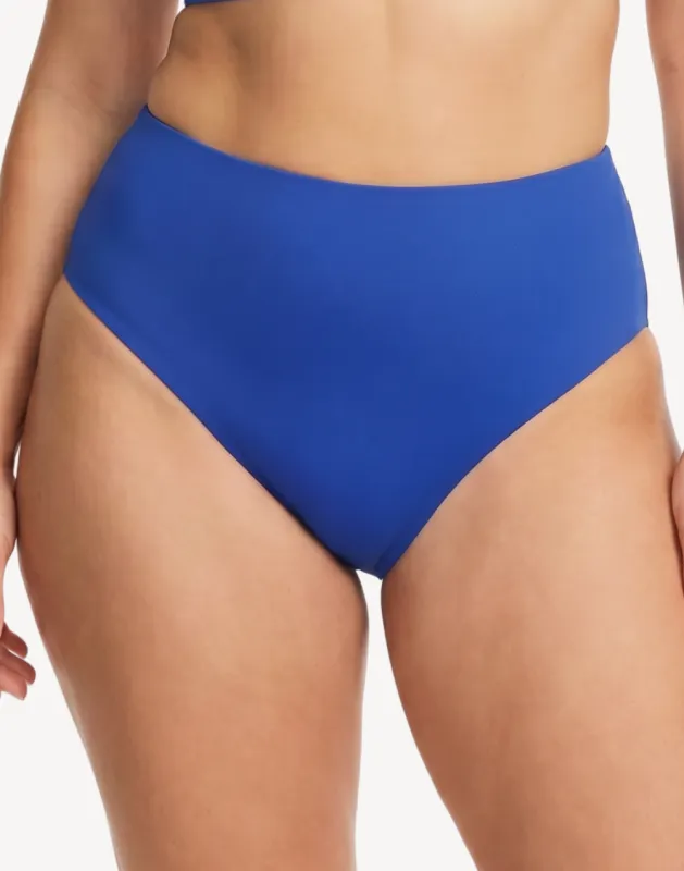 Solid Cheeky High Waist Bikini Bottom made by Speedo