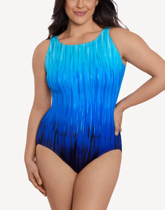 High Energy Scoop Back High Neck One Piece Swimsuit sold by swimco