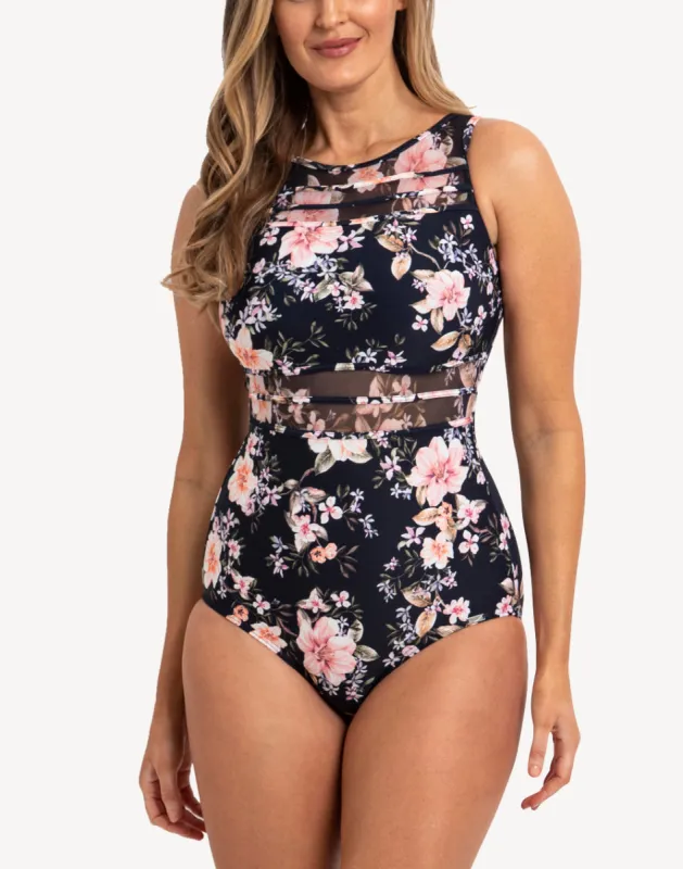 Bridgerton Mesh High Neck Mastectomy One Piece sold by swimco
