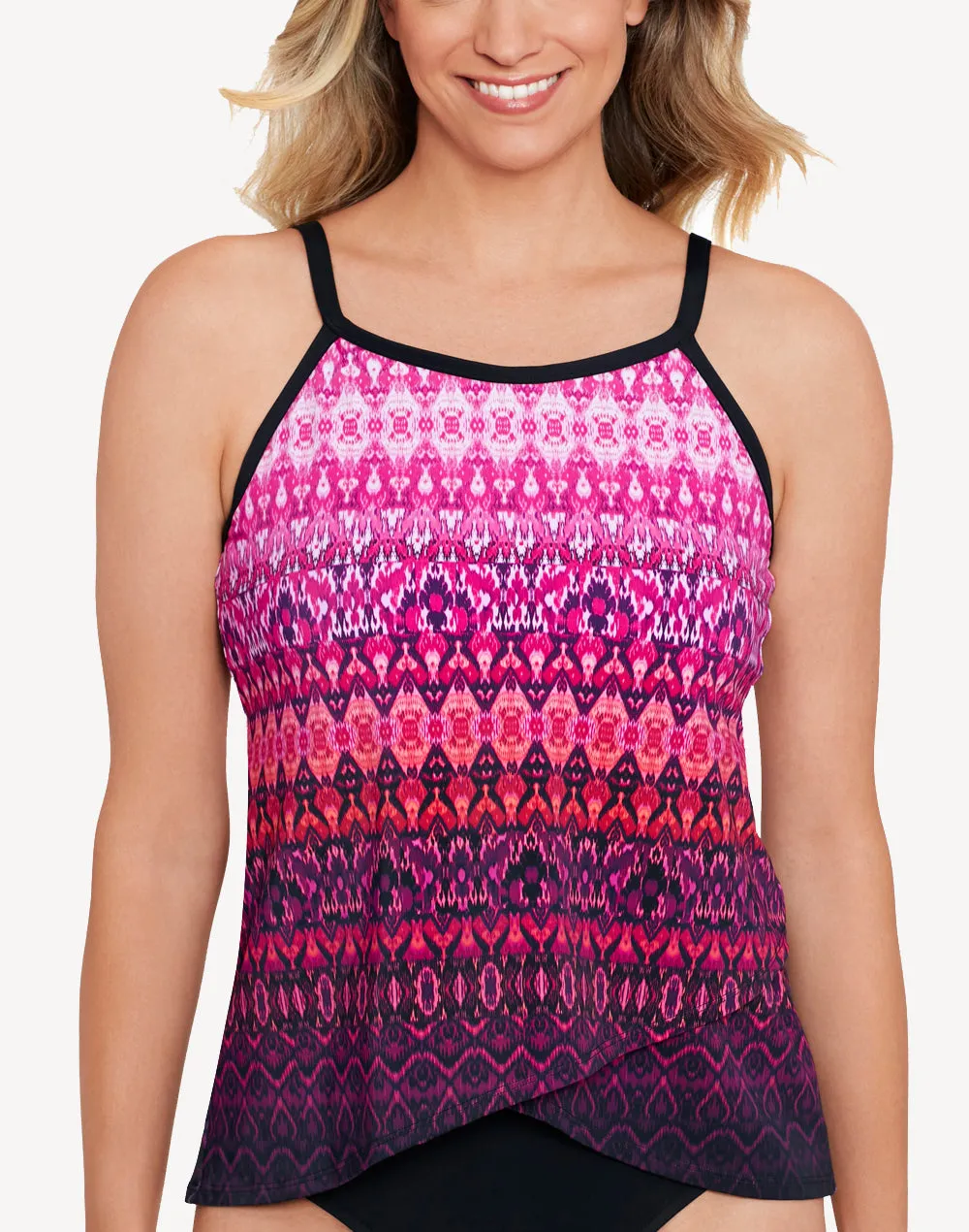 Biased View High Neck Tankini Top sold by swimco
